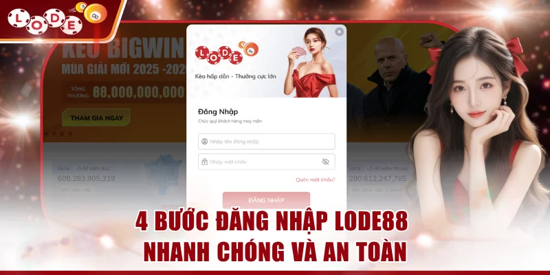 4 bước đăng nhập LODE88 nhanh chóng và an toàn
