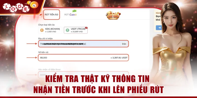 Kiểm tra thật kỹ thông tin nhận tiền trước khi lên phiếu rút
